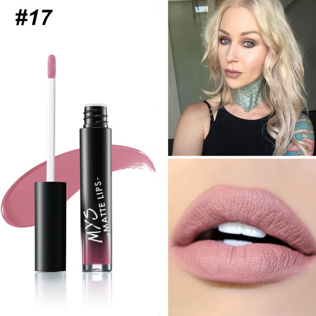 MYS Brand Makeup Matte Liquid Lipstick Tint Waterproof Make Up Long Lasting Lip Stick Nude Lip Gloss Cosmetics Batom