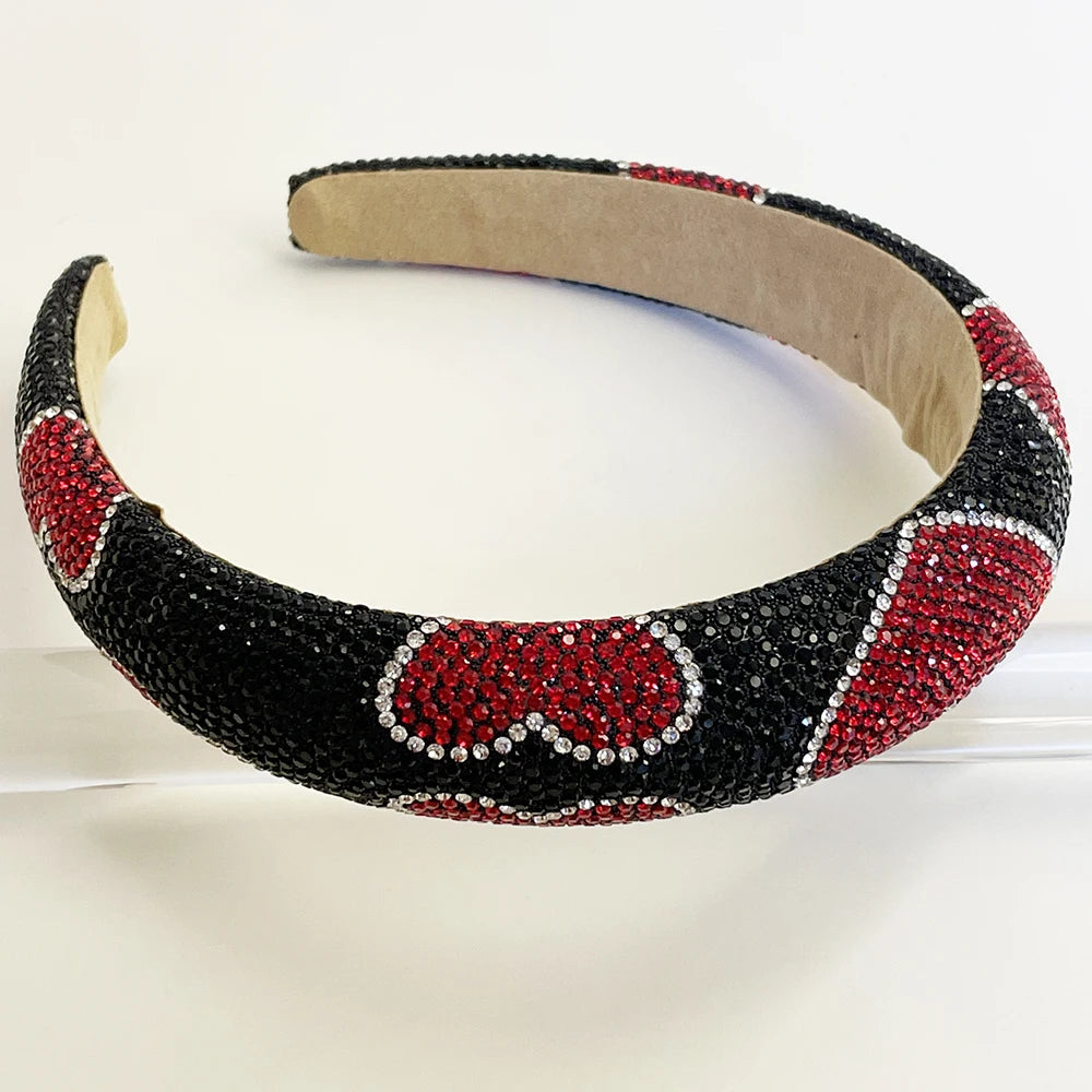 Sponge hair bands are simple and versatile with diamond inlay and heart-shaped hair accessories