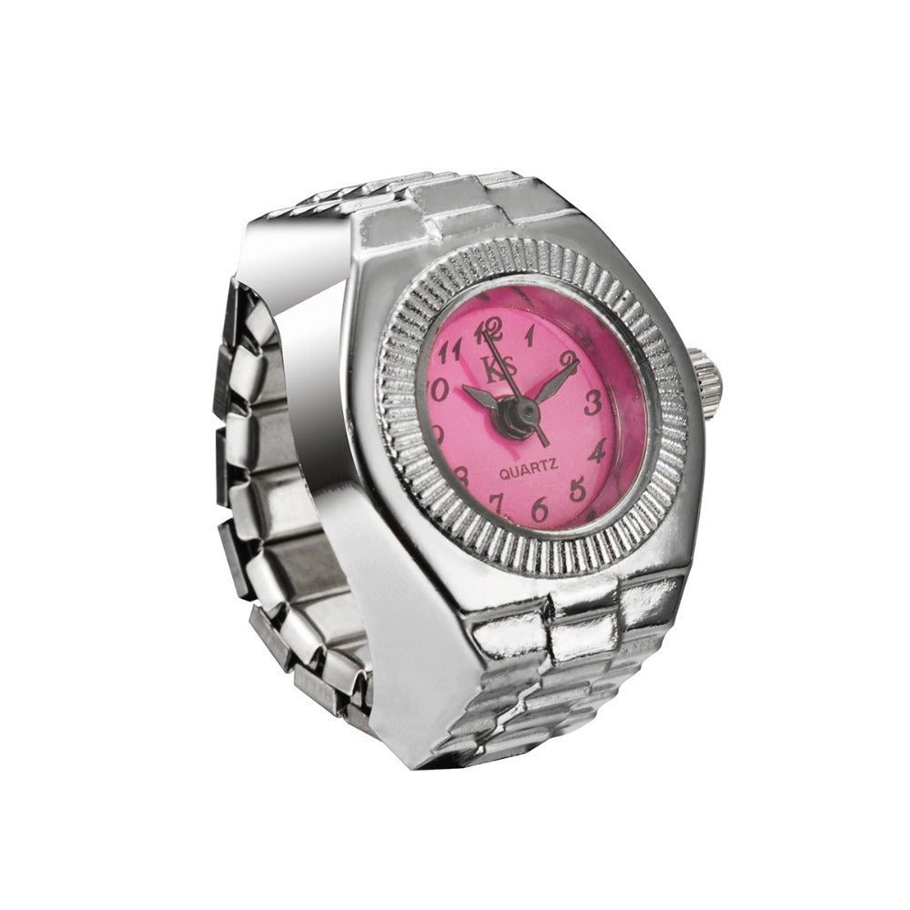 Fashionable and personalized men and women's retro couple ring, minimalist quartz watch ring