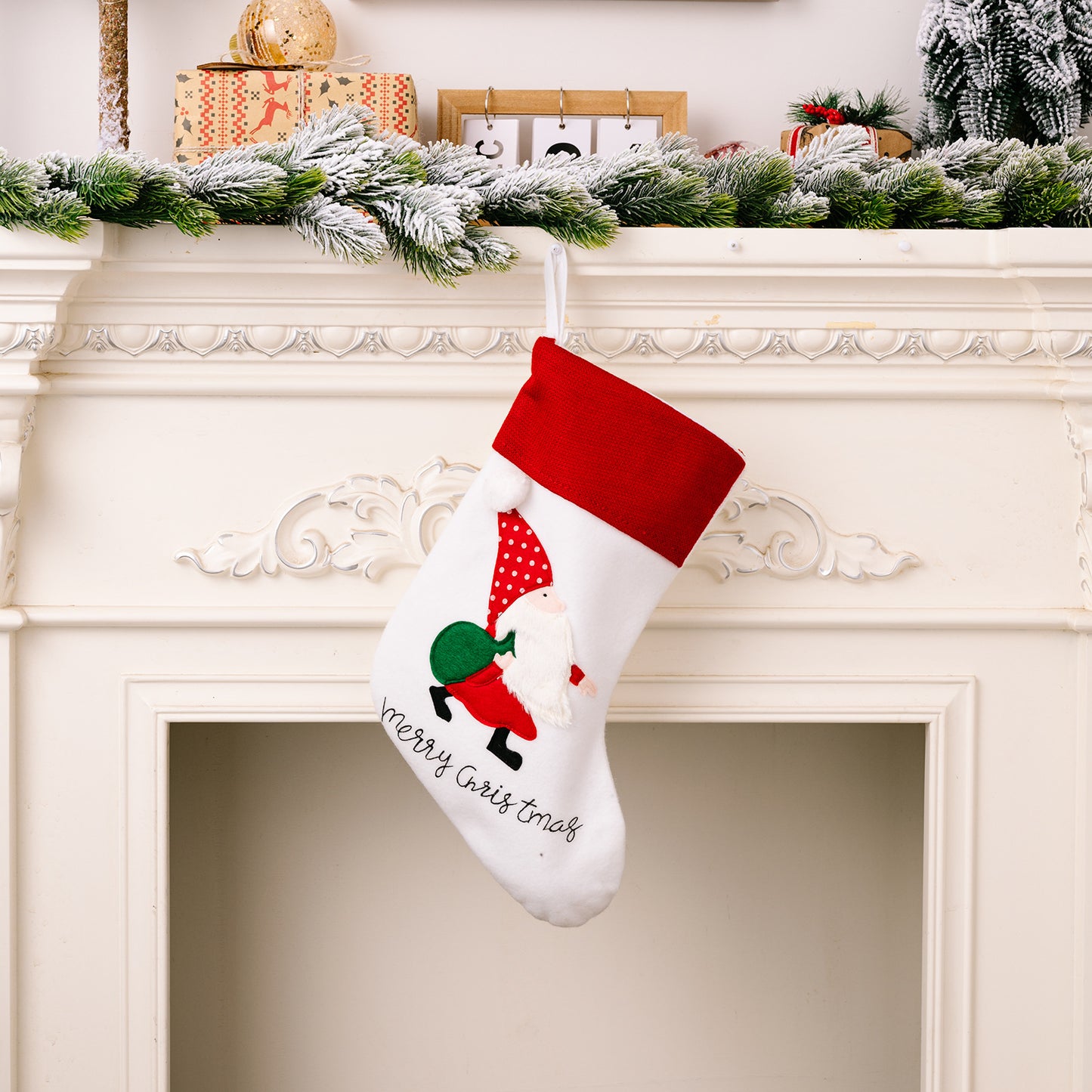 Christmas Decoration Supplies Cartoon Santa Claus Backpack Christmas Socks Embroidery Doll Gift Socks