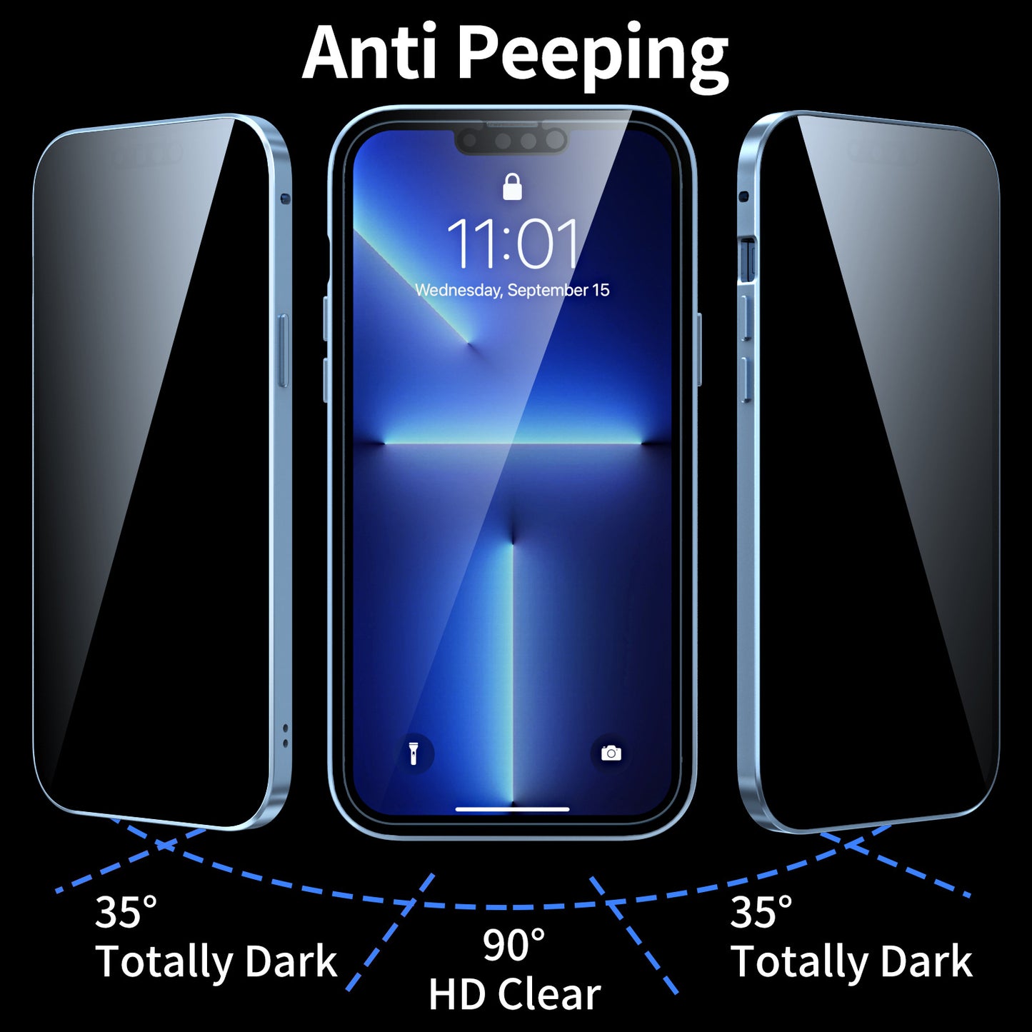 Anti-peep Magneto for Apple 13Pro phone case iPhone13/Mini double-sided metal frame protection