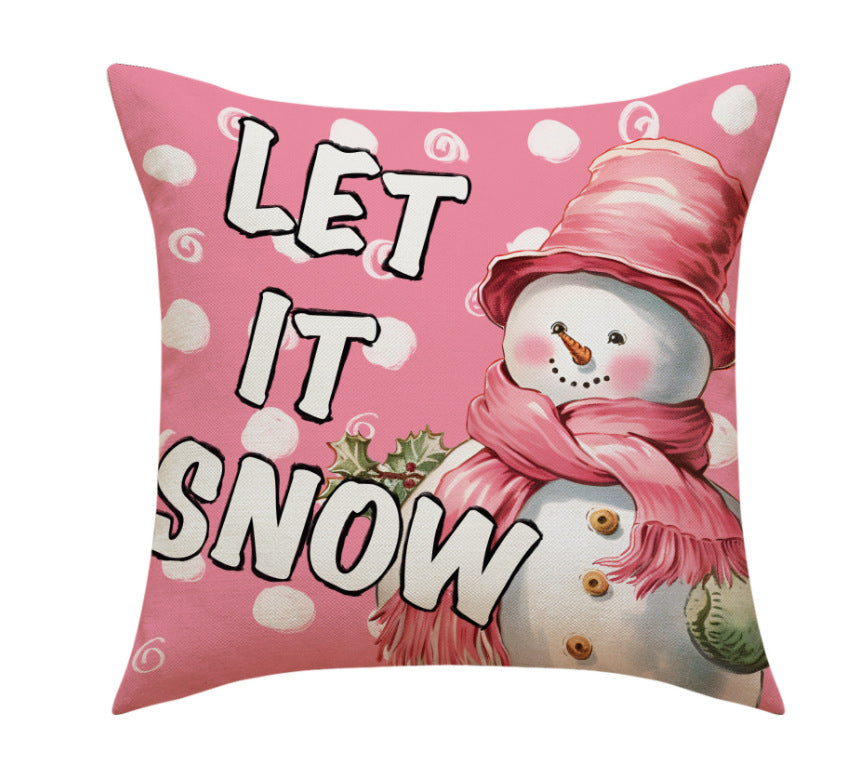 Christmas Pillow, Christmas Day Pillow Cover, Santa Claus Snowman Cushion, Backrest, Bedding Pillow Cover (excluding pillow core)