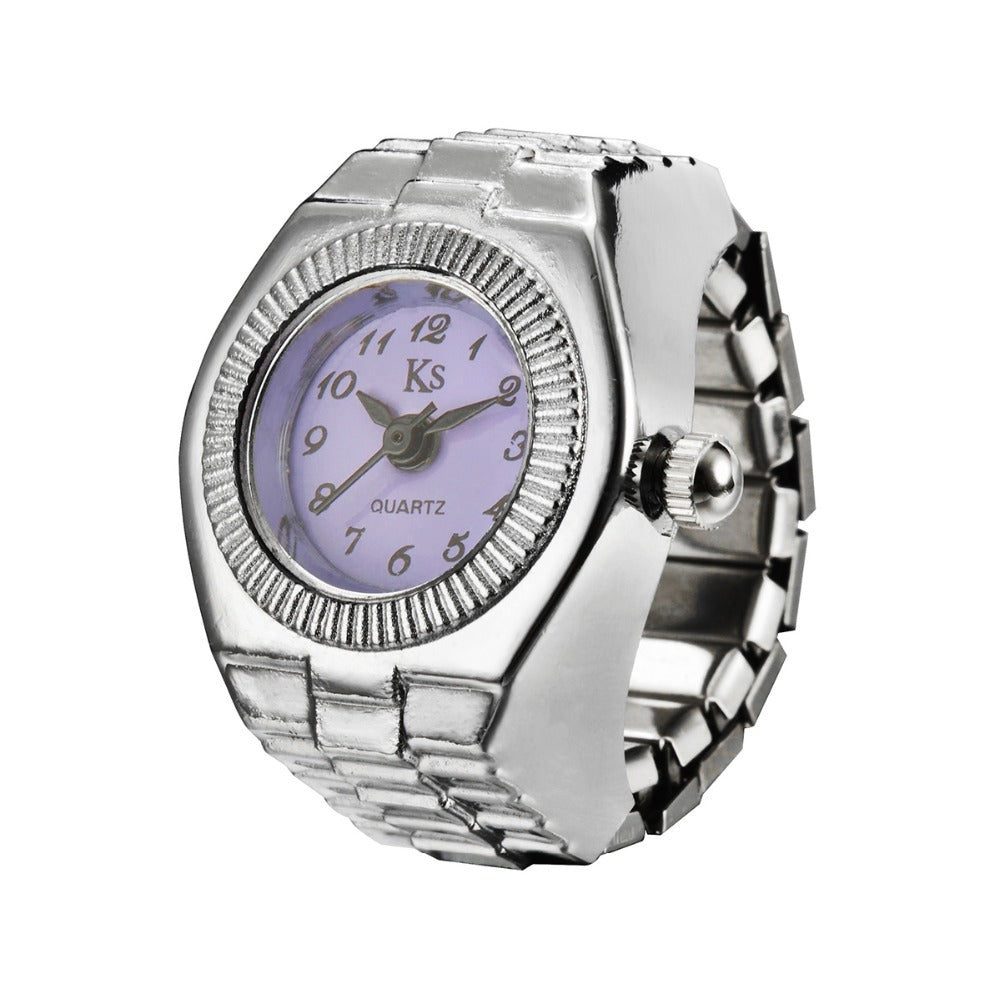 Fashionable and personalized men and women's retro couple ring, minimalist quartz watch ring