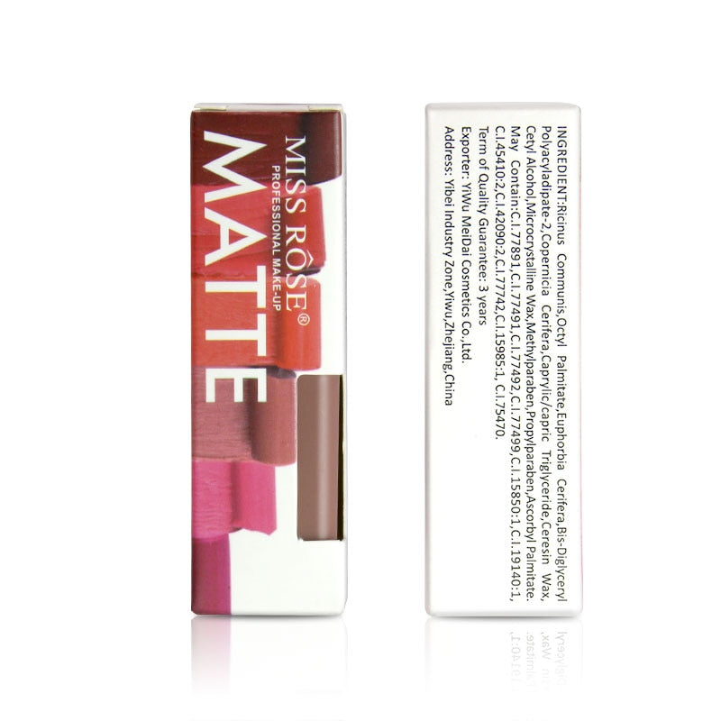 MISS ROSE Brand New 20 Colors Matte Lipstick Waterproof Long-Lasting Lip stick Easy To Wear Nutritious lips Makeup