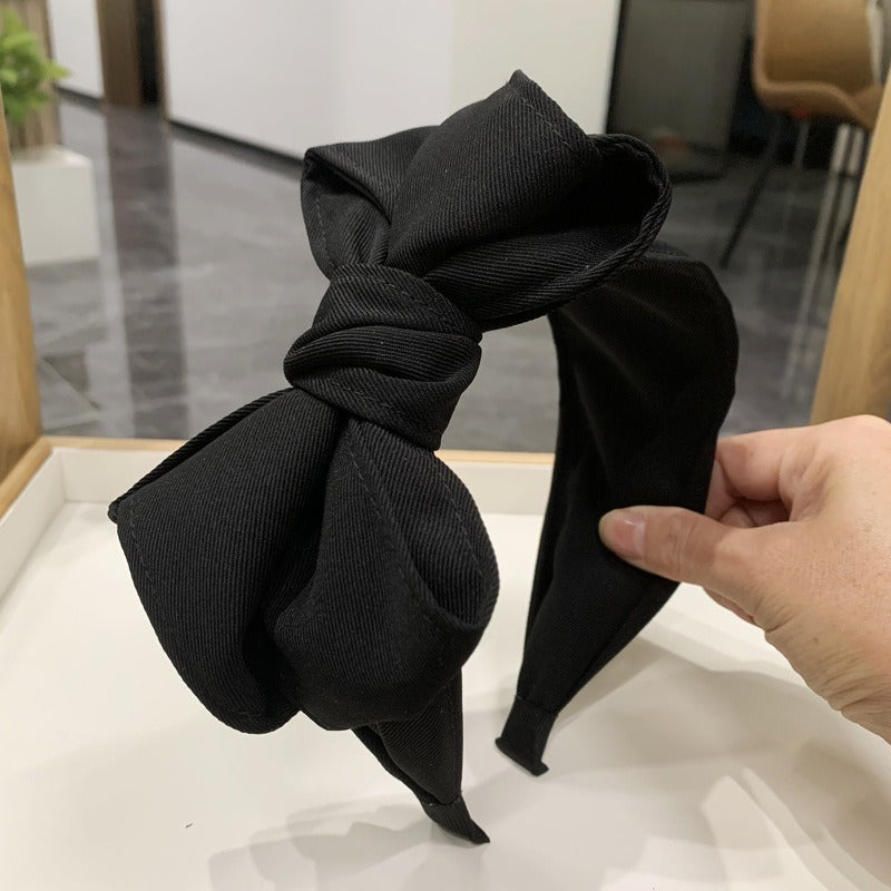 Black multi-layer bow with wide edge headband