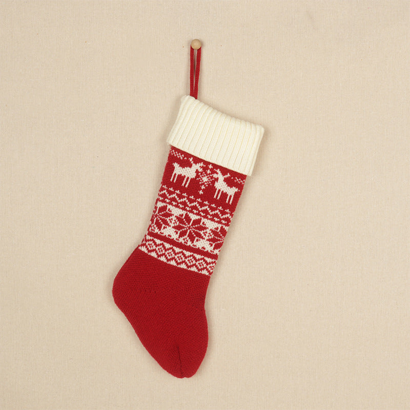 Christmas Socks Candy Bag Scene Decoration Christmas Tree Hanging Decoration Knitted Gift Bag