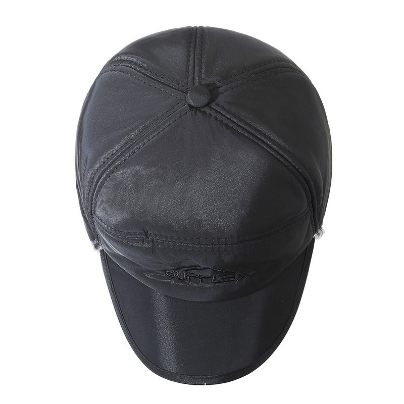 Middle aged and elderly cotton hats, outdoor ear protection cycling hats, cold proof skiing hats with fleece insulation