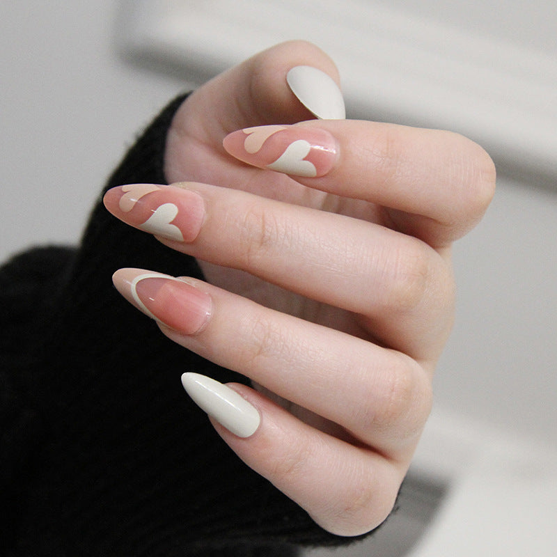 French simple glitter girl’s soft and tender wearable manicure nails