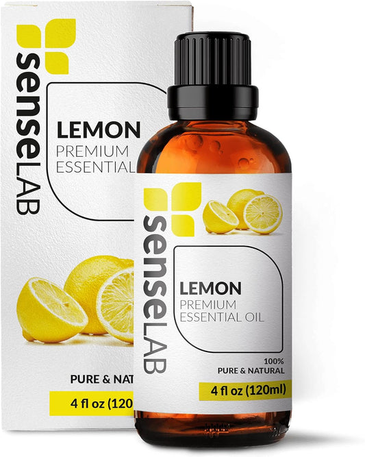 SenseLAB lemon essential oil -100% pure extract lemon oil - therapeutic grade lemon essential oil - moisturizing lemon oil - moo