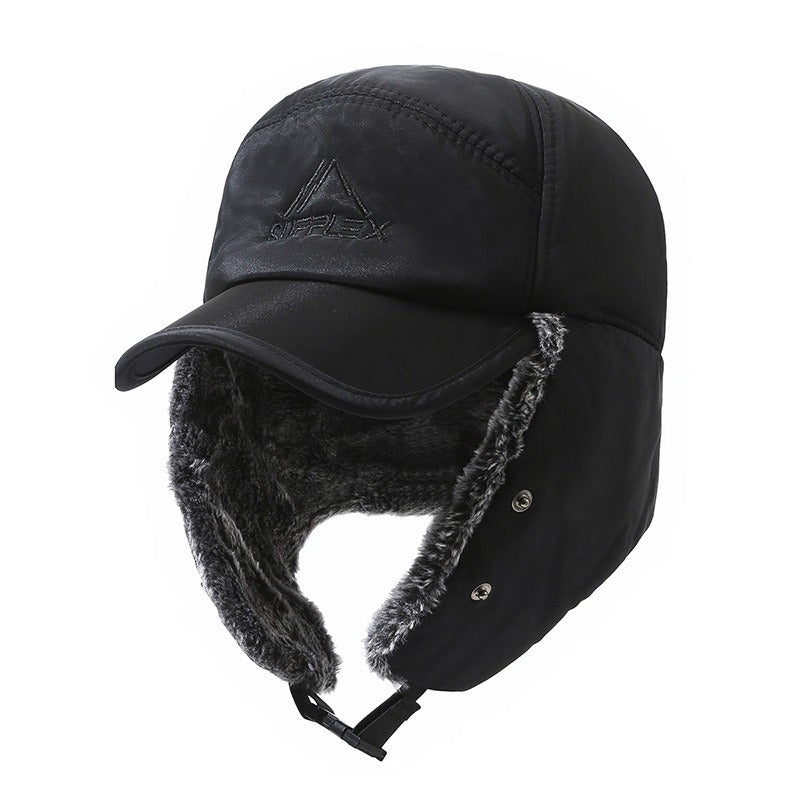 Middle aged and elderly cotton hats, outdoor ear protection cycling hats, cold proof skiing hats with fleece insulation