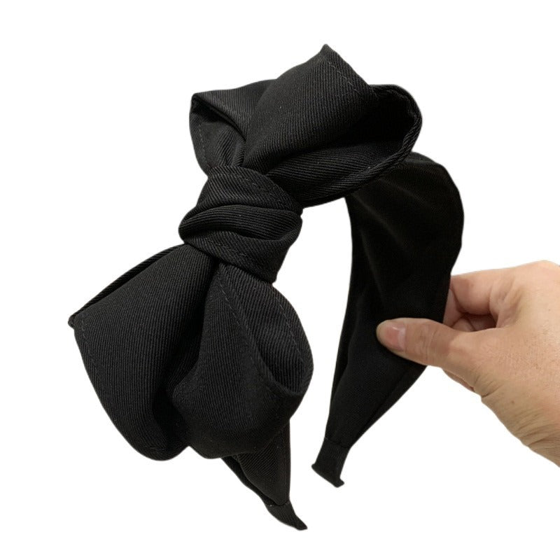 Black multi-layer bow with wide edge headband