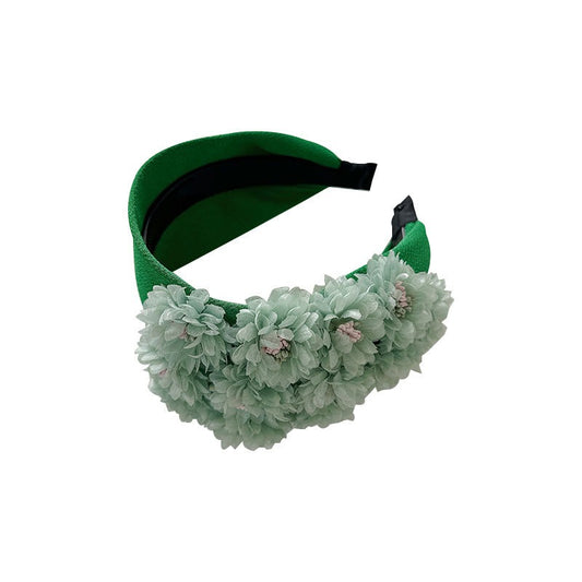 Flower series fashionable wide edge handmade fabric headband headband for women