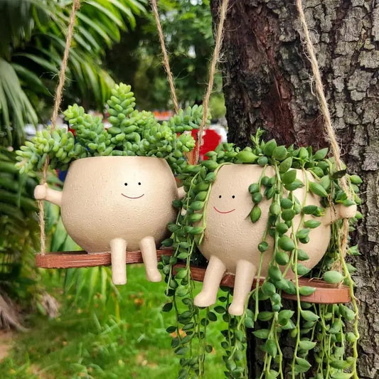 Swing Face Planter Pot Hanging Basket