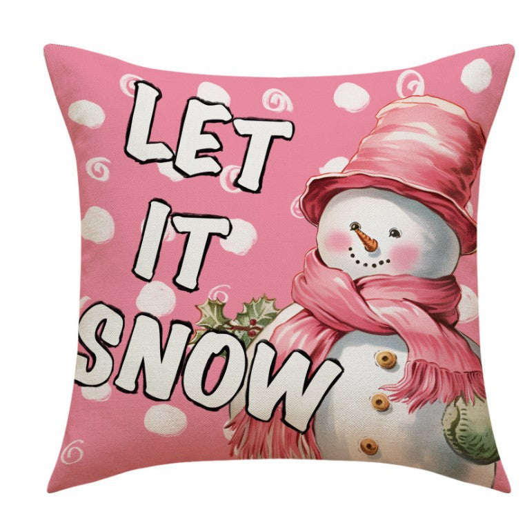 Christmas Pillow, Christmas Day Pillow Cover, Santa Claus Snowman Cushion, Backrest, Bedding Pillow Cover (excluding pillow core)