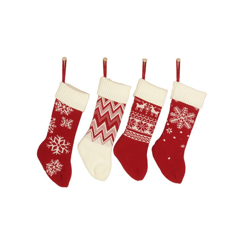 Christmas Socks Candy Bag Scene Decoration Christmas Tree Hanging Decoration Knitted Gift Bag