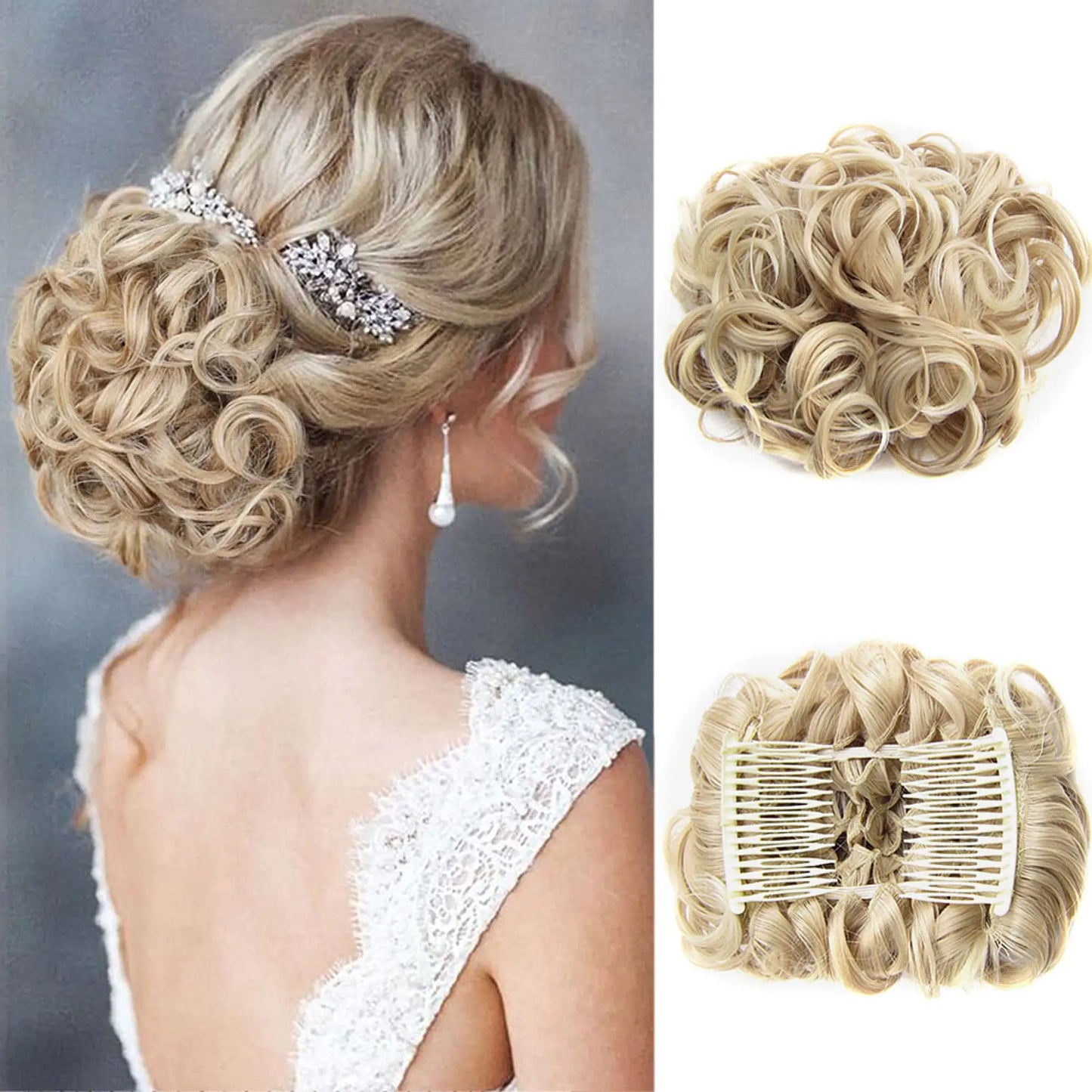 Short Curls Extension Bun