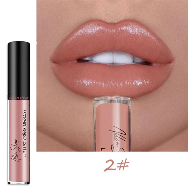 Nude Shiny Liquid Lip Glaze Matte Glitter Shimmer Moisturizing Lip Gloss Long-lasting Lipstick