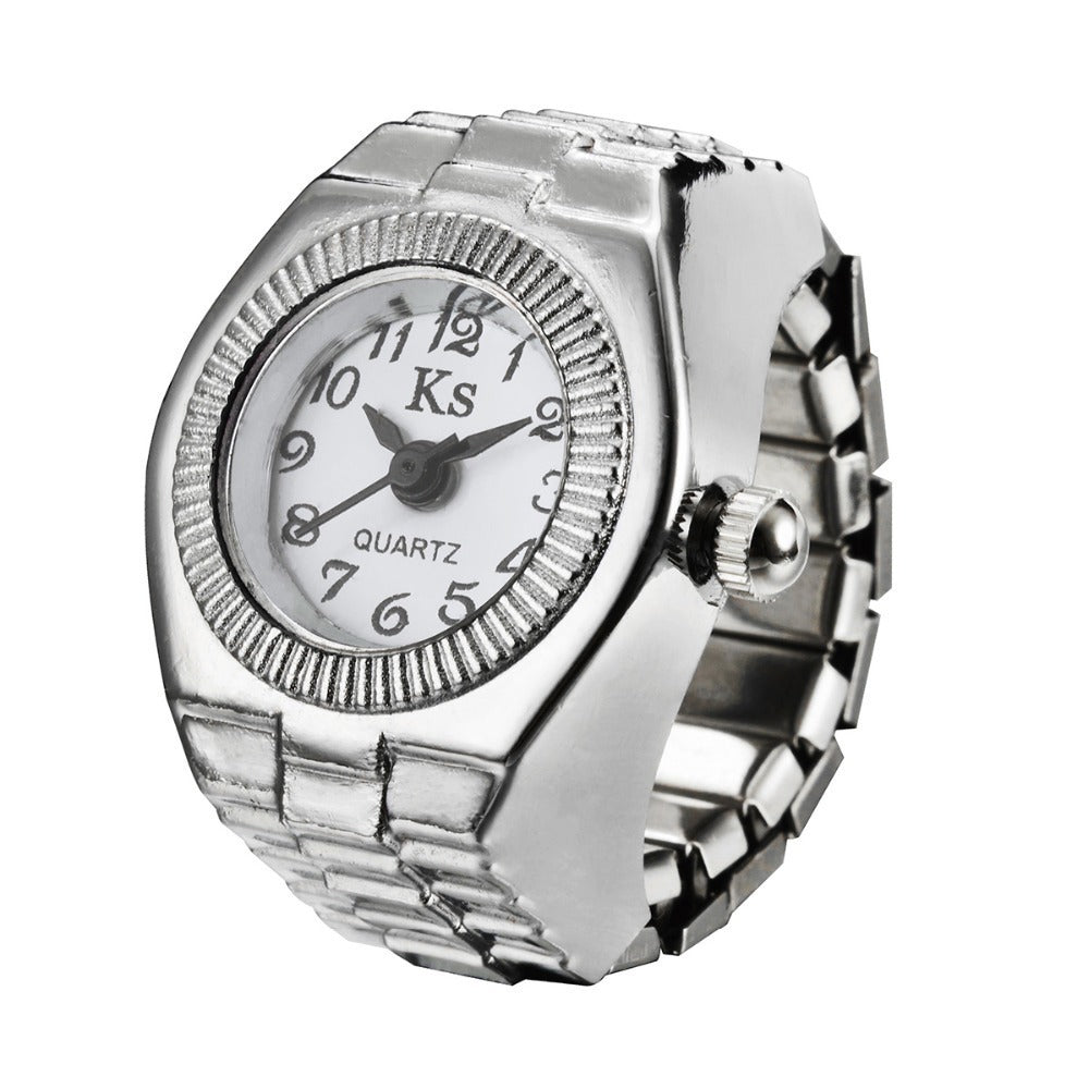 Fashionable and personalized men and women's retro couple ring, minimalist quartz watch ring