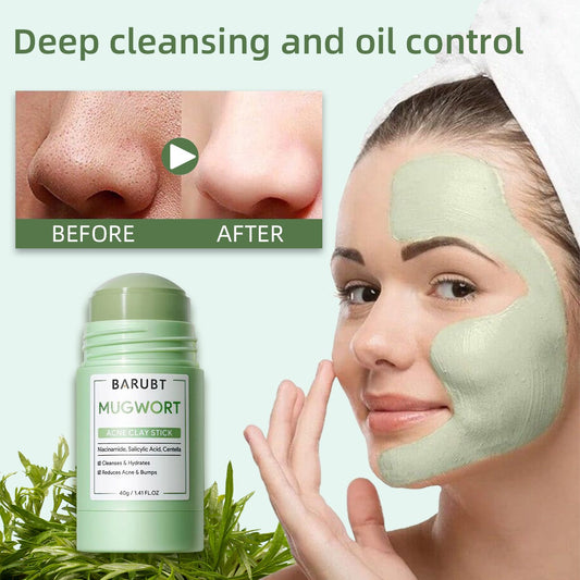 BARUBT mugwort mud mask stick deep cleansing mild blackhead repair facial care smearable mask