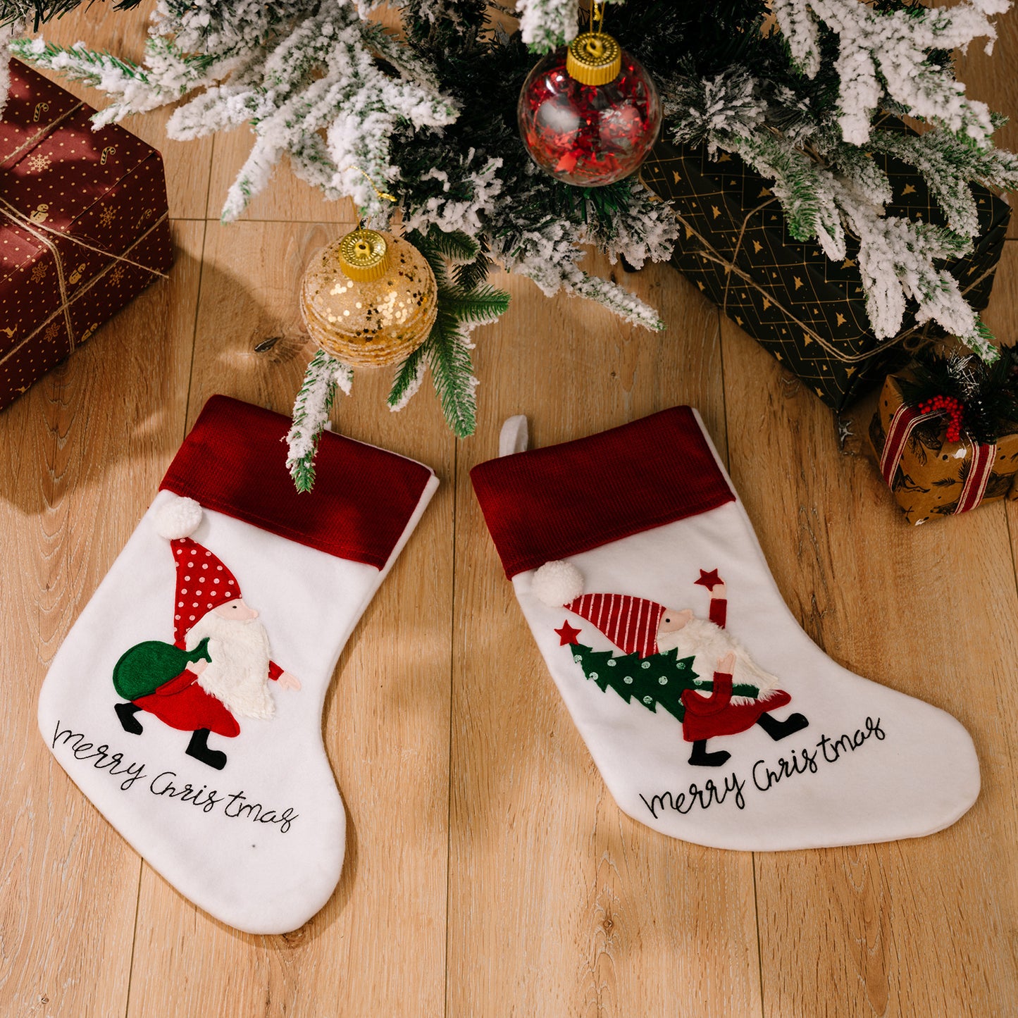 Christmas Decoration Supplies Cartoon Santa Claus Backpack Christmas Socks Embroidery Doll Gift Socks