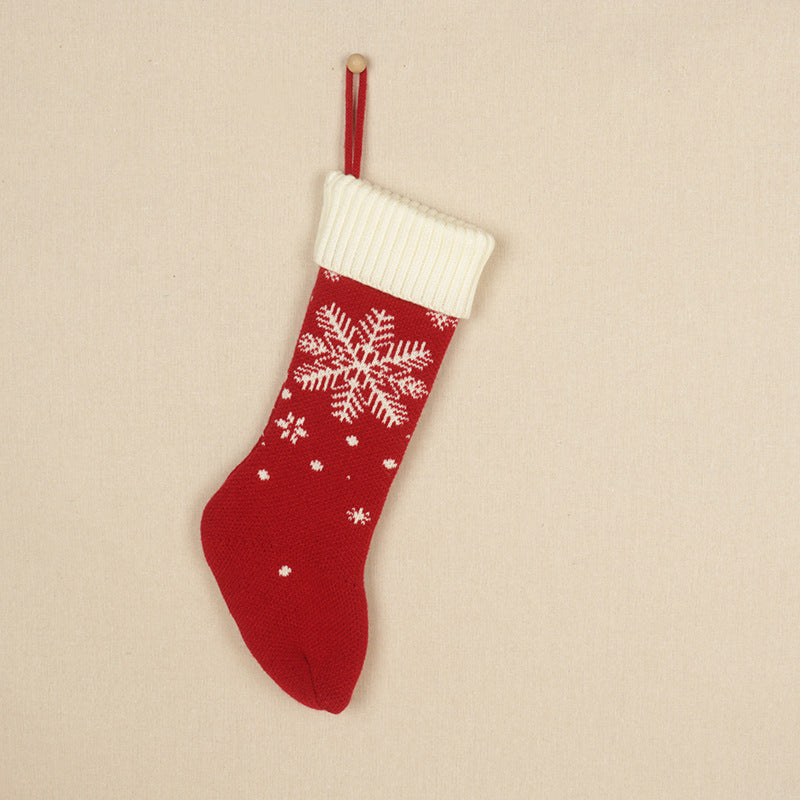 Christmas Socks Candy Bag Scene Decoration Christmas Tree Hanging Decoration Knitted Gift Bag