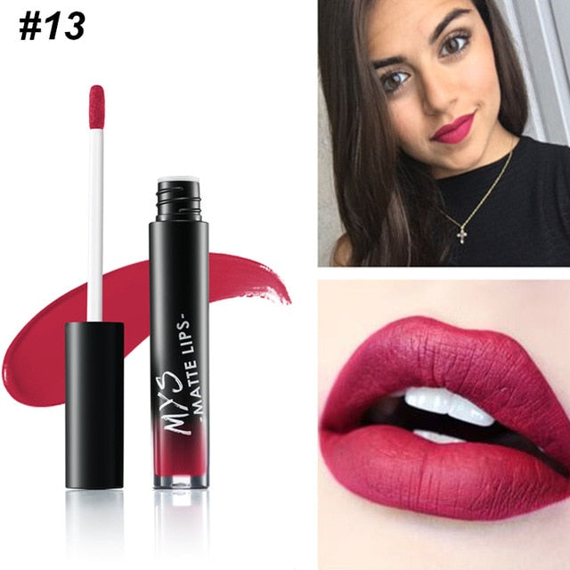 MYS Brand Makeup Matte Liquid Lipstick Tint Waterproof Make Up Long Lasting Lip Stick Nude Lip Gloss Cosmetics Batom