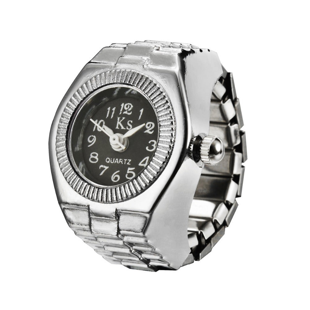 Fashionable and personalized men and women's retro couple ring, minimalist quartz watch ring