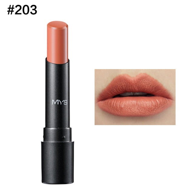 MYS Brand Beauty Matte Lipstick Long Lasting Tint Lips Cosmetics Lipgloss Maquiagem Makeup Red Batom