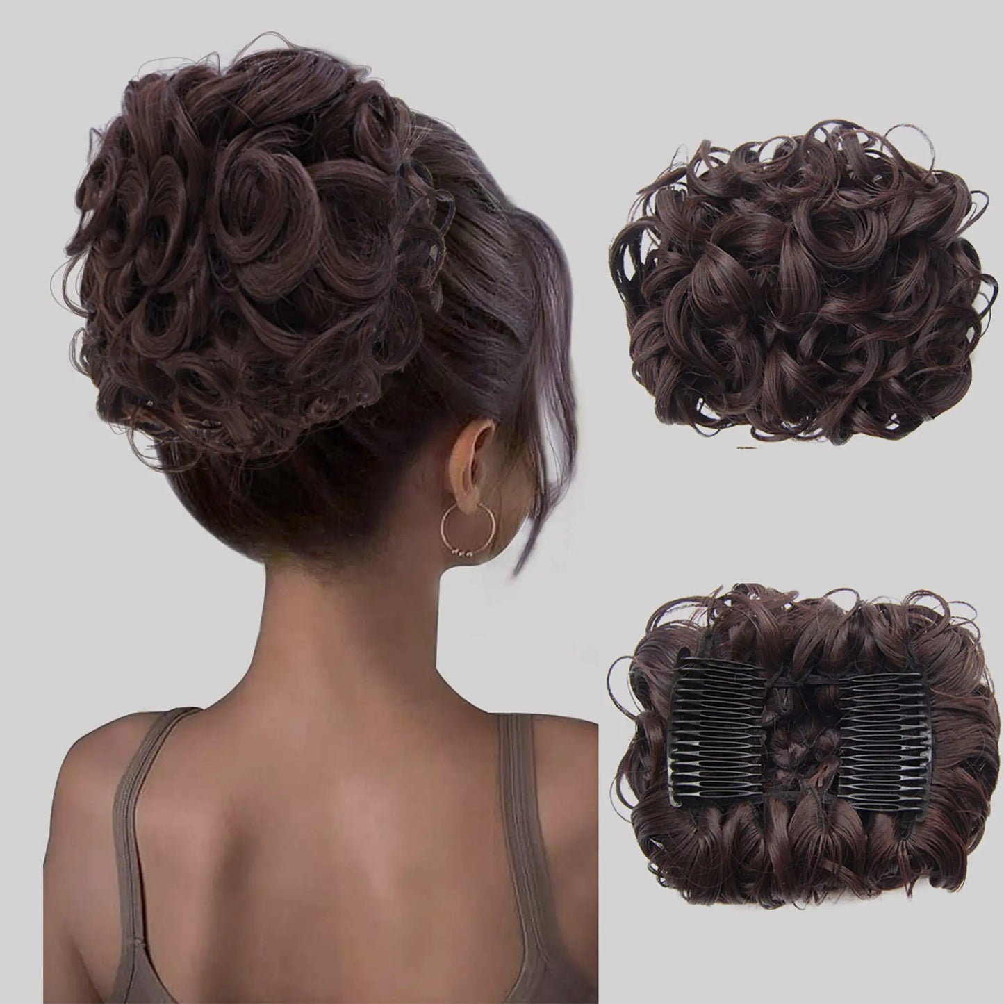 Short Curls Extension Bun