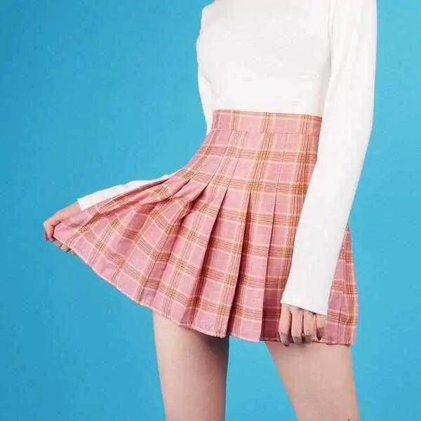 Sexy Plaid Pleated Skirt