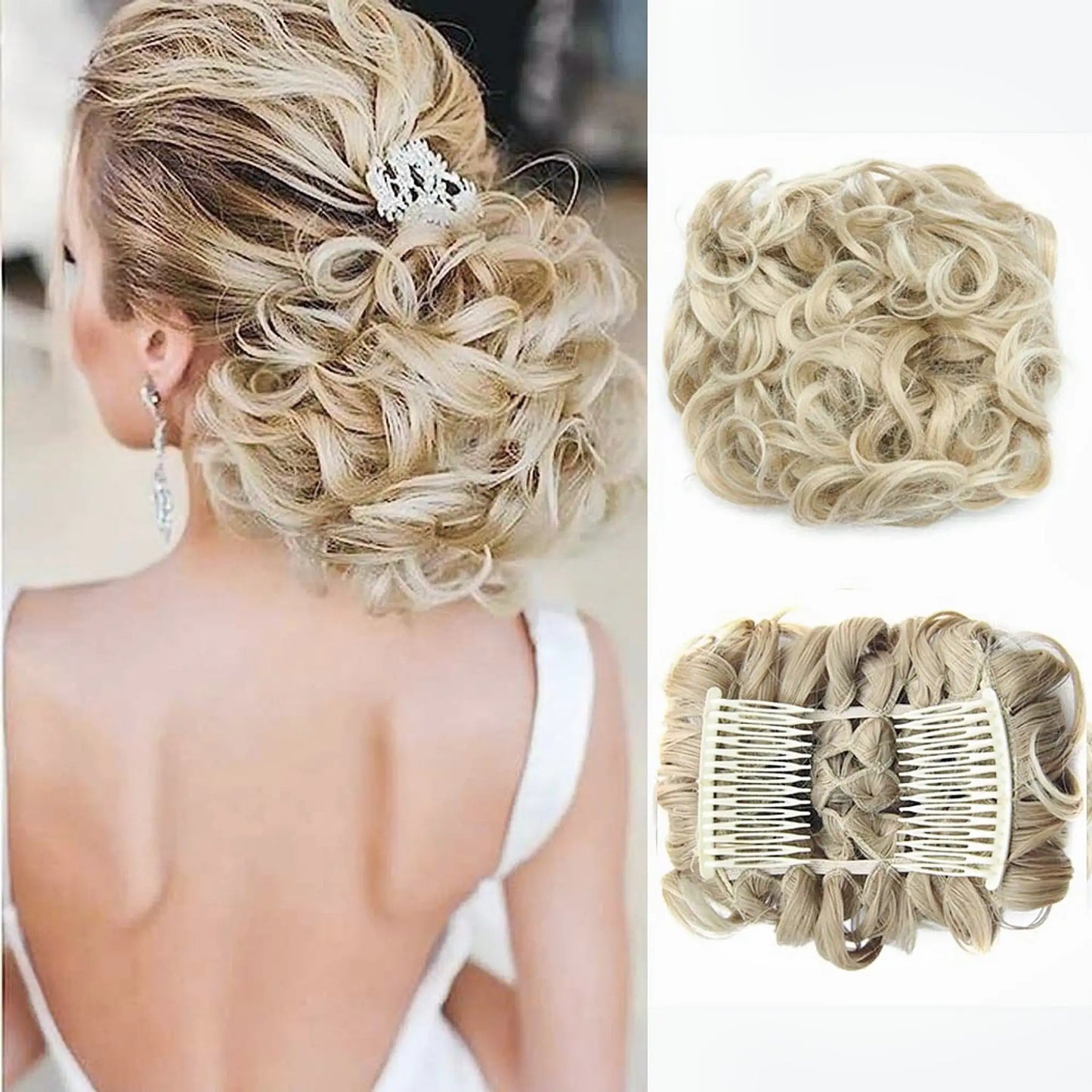 Short Curls Extension Bun