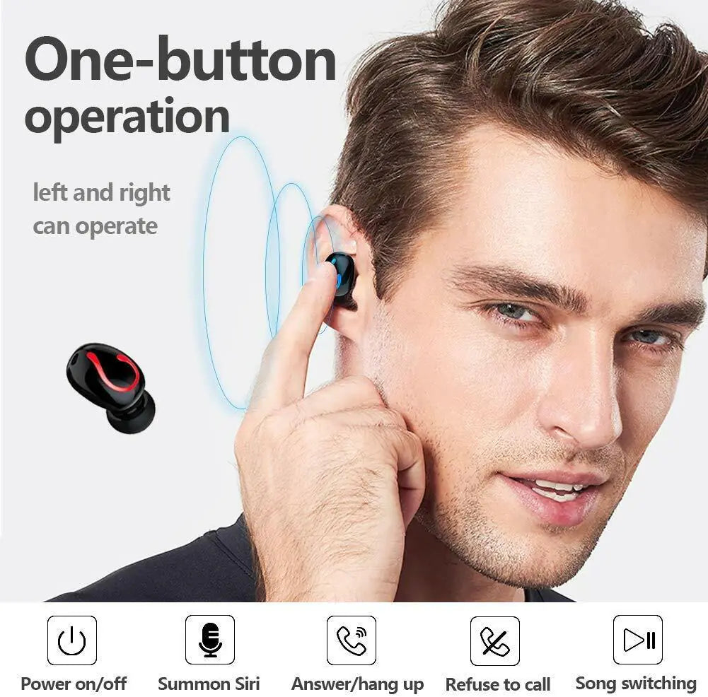 Bluetooth 5.1 Headset TWS Wireless Earphones Mini Earbuds Stereo Headphones IPX7